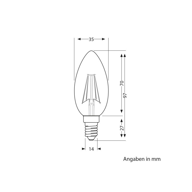 E14 LED Leuchtmittel MATT - nicht dimmbar, 424 Lumen (PL CILINDRO)