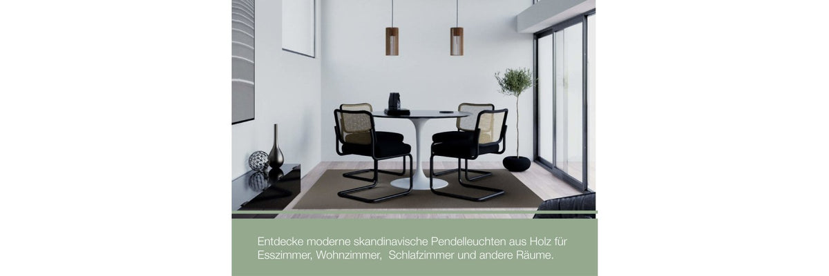 Skandinavische Pendelleuchten aus nachhaltigem Holz