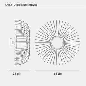Deckenleuchte RAYOS aus Holz