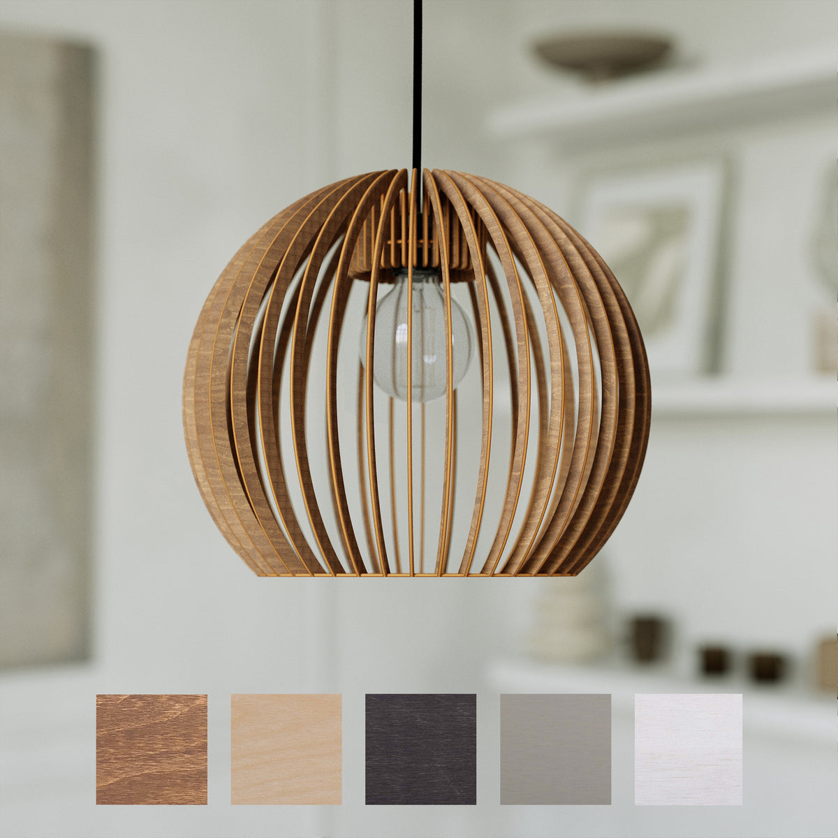 Pendelleuchte BOLA aus Holz
