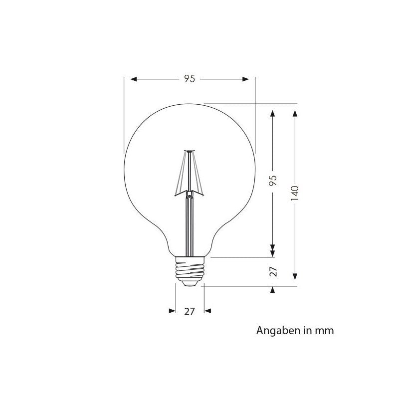 E27 LED Leuchtmittel GLOBE KLAR - dimmbar, 1521 Lumen (Stehleuchten)