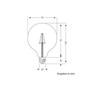 E27 LED Leuchtmittel GLOBE KLAR - nicht dimmbar, 806 Lumen (Pendelleuchten)