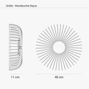 Wandleuchte RAYOS aus Holz