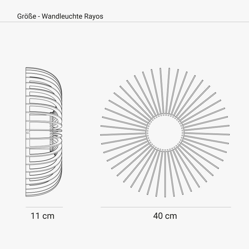 Wandleuchte RAYOS aus Holz